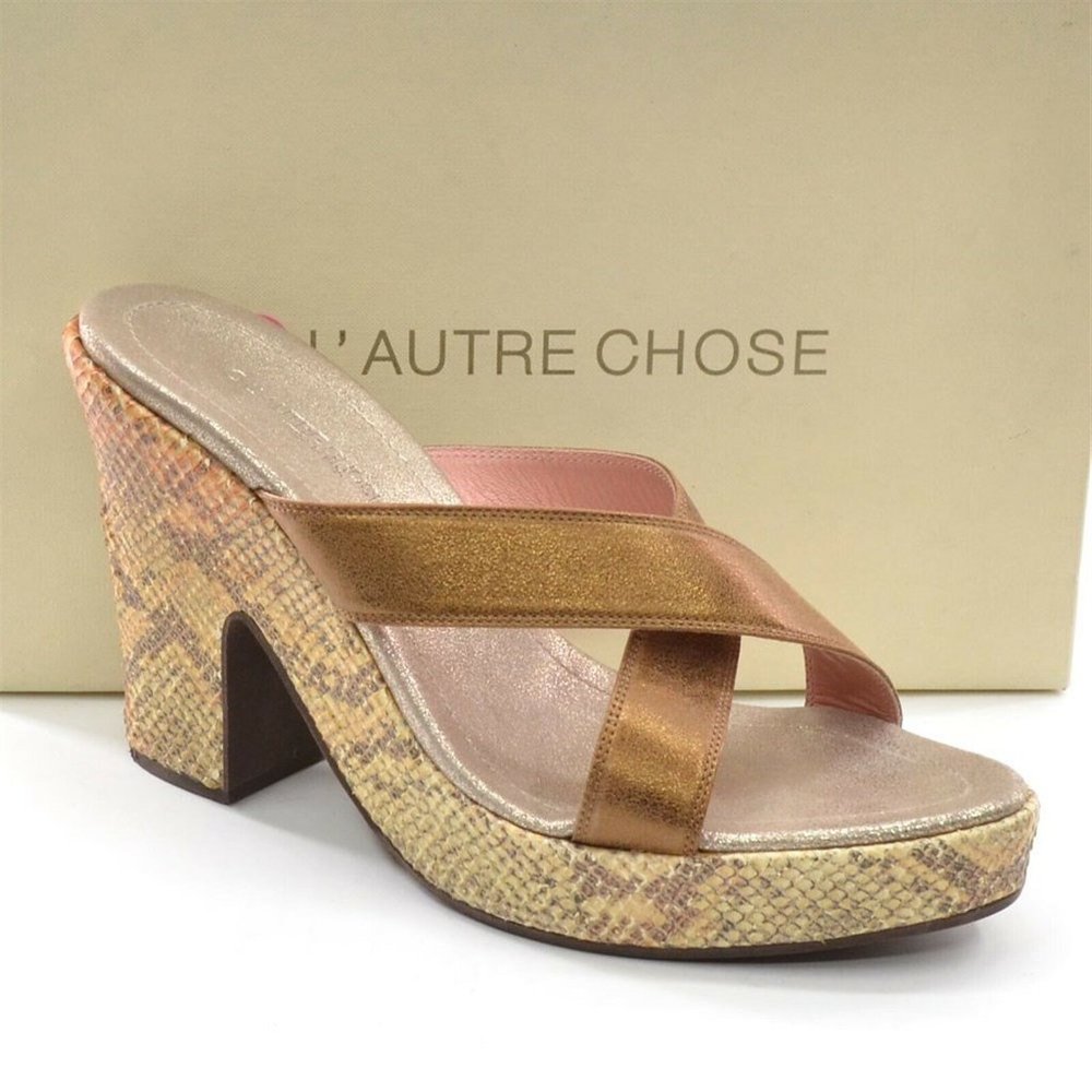 L'Autre Chose Burma Platform Wedge Sandals 41 New
